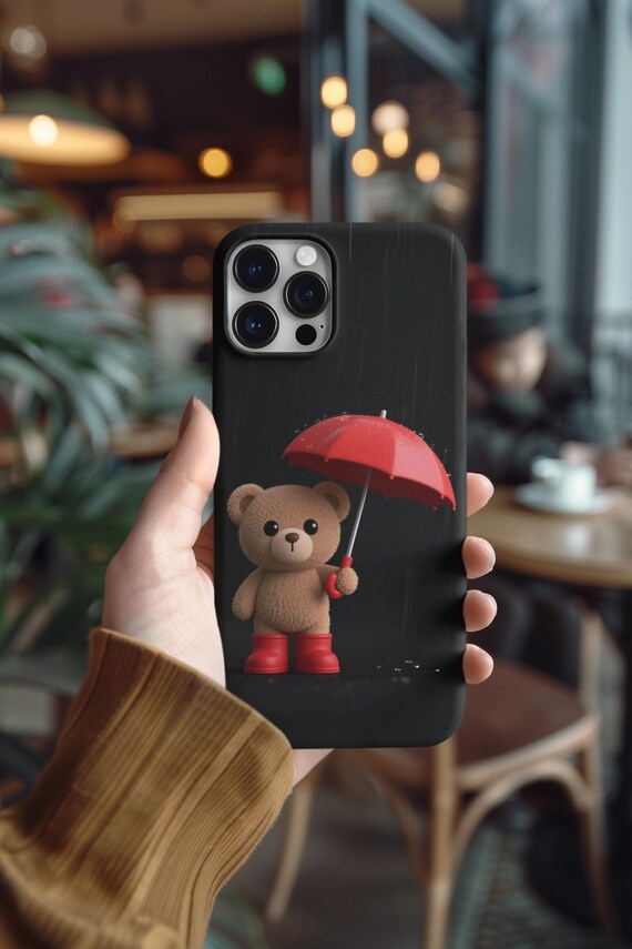 Kawaii Bear With Umbrella Case - Iphone, Samsung, and Google Pixel Case |  Cute and Adorable Phone Case | Unique Gift - Etsy
