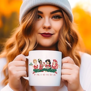 Friends Christmas Ceramic Mug Christmas Disney Princess Cup Girls Princess Gift Cinderella Gift Friends Princess Mug Jasmine Princess Teacup