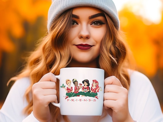 Friends Christmas Ceramic Mug Christmas Disney Princess Cup Girls Princess Gift Cinderella Gift Friends Princess Mug Jasmine Princess Teacup