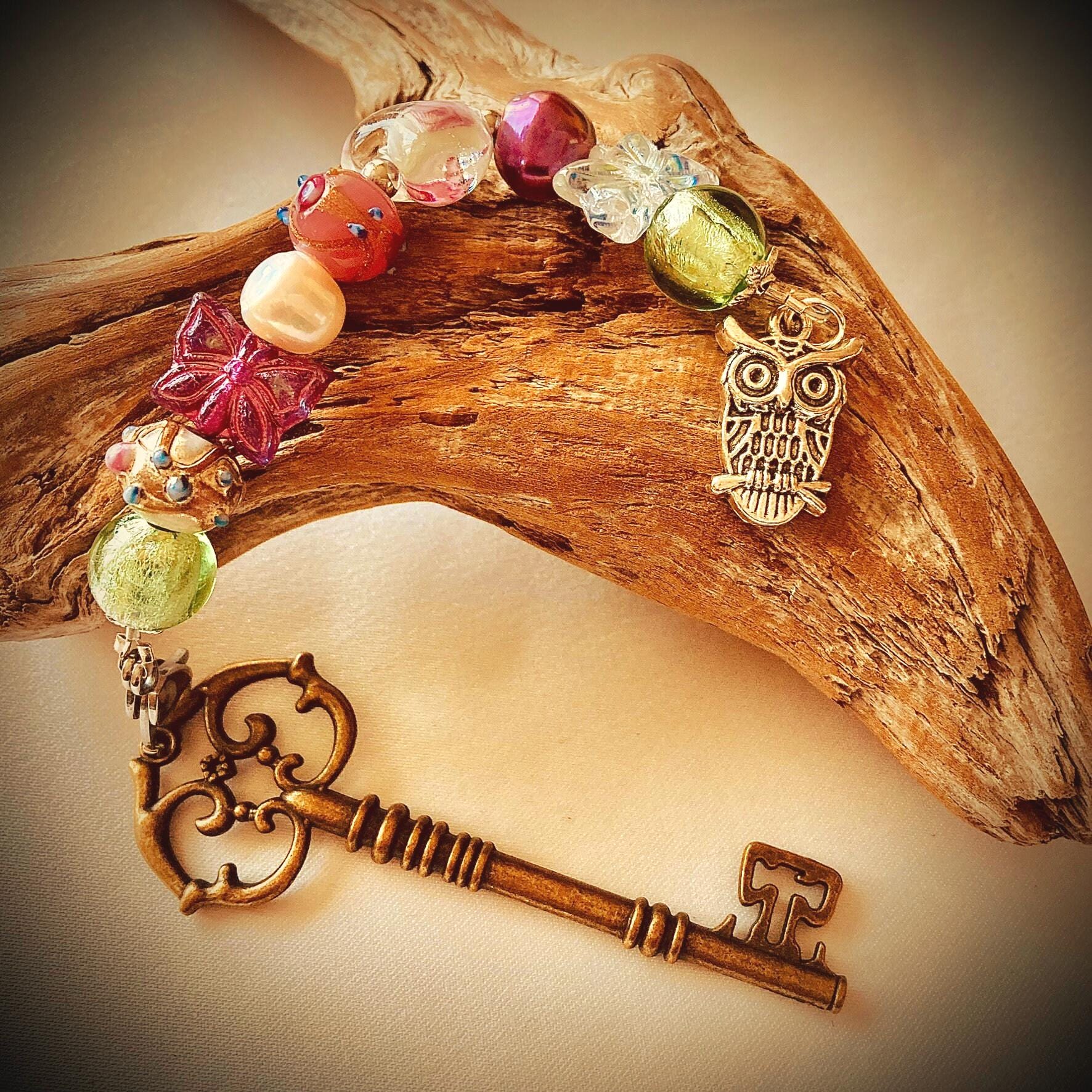 Owl Scissor Fob: Beaded Sewing Accessory, Project Bag Charm