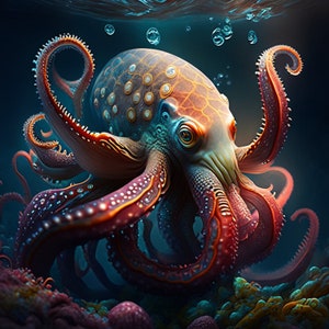 Colorful Octopus Clipart: High-Resolution PNG Graphics (Commercial Use)