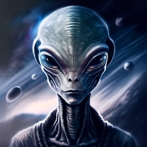 Alien Portraits Clipart: High-Resolution PNG Graphics (Instant Download)
