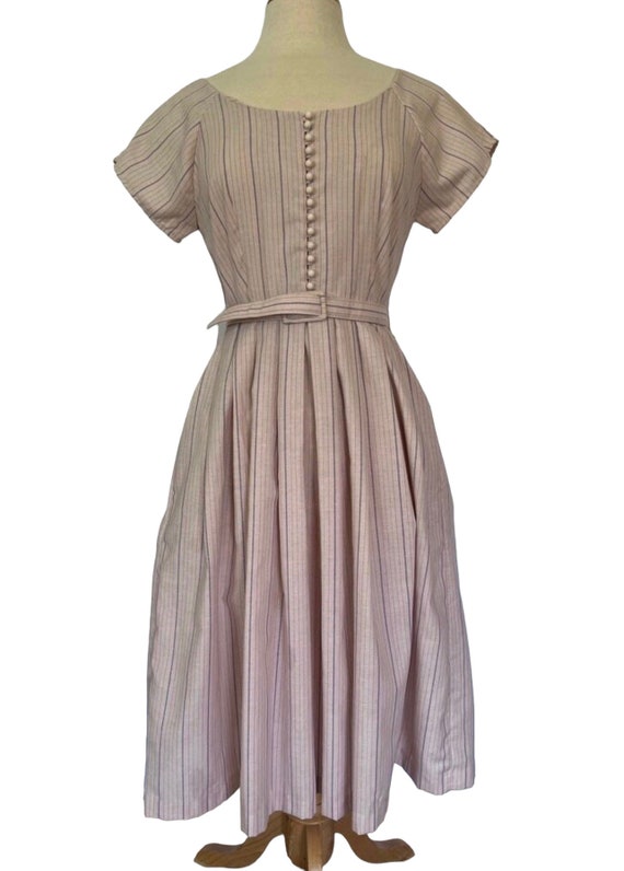 L Rothschild vintage pink striped midi dress