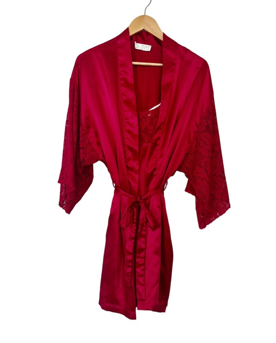 Val Mode vintage red satin lingerie set