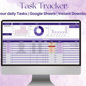 To Do List Spreadsheet Goal Tracker Google Sheets Task Tracker Template ...