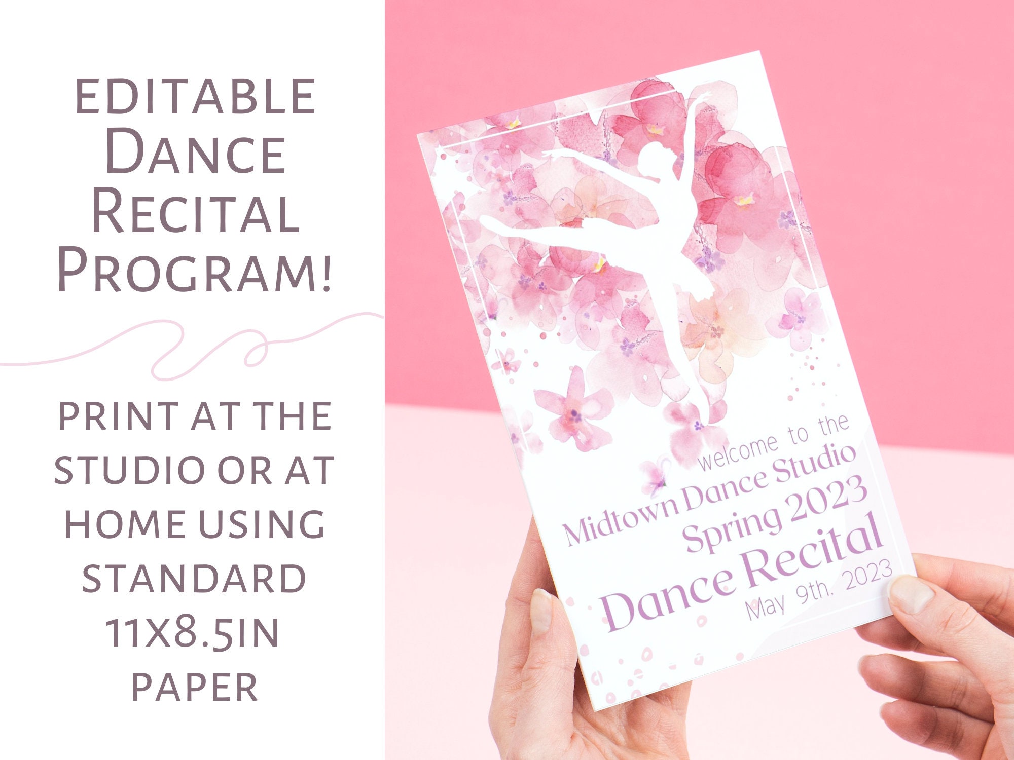 Ballerina Recital Program Template, Editable Dance Recital Program ...