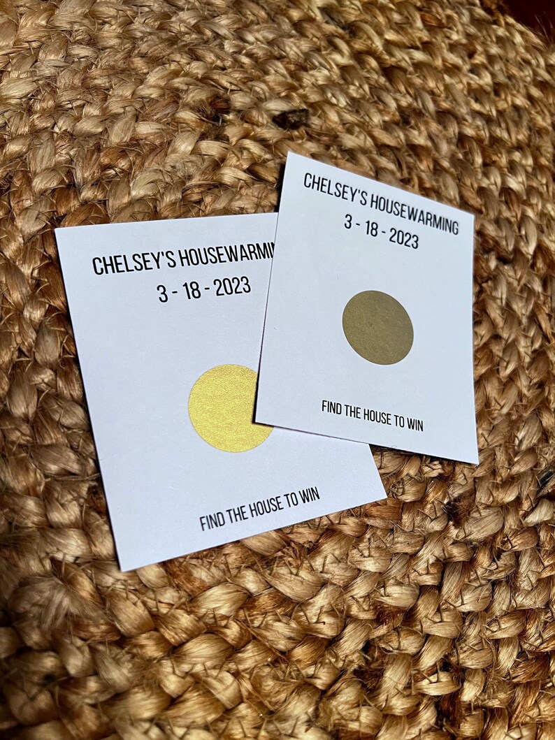 Minimal Housewarming Scratch off Template Instant Download Editable