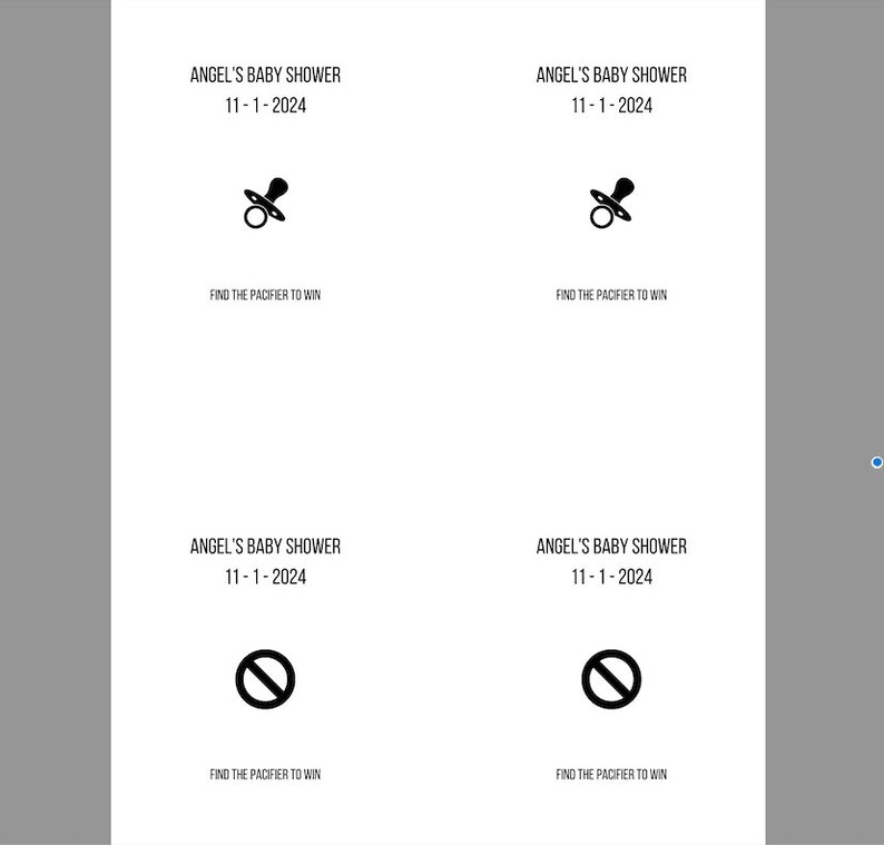 Minimal Baby Shower Scratch off Template Instant Download Editable