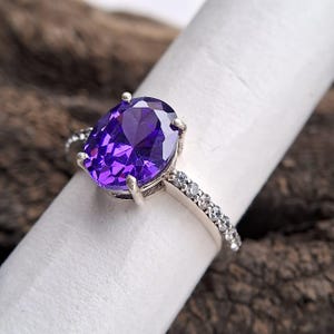 Blue Zircon Ring, 925 Solid Sterling Silver Gemstone Ring, Wedding Ring, Oval Zircon Ring, American Diamond Ring For Her-Him, Zircon Jewelry