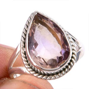 Natural Ametrine Ring, 925 Solid Sterling Silver Gemstone Ring, Multi Color Ametrine Handmade Ring, wedding Ring, Ametrine Ring For Her-Him