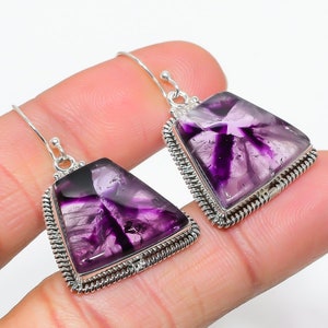 Amethyst Earrings, February Birthstone, Purple Gem Earrings in Silver, Purple Jewelry, Lavender Earrings For Her, 925 Solid Sterling Silver image 1
