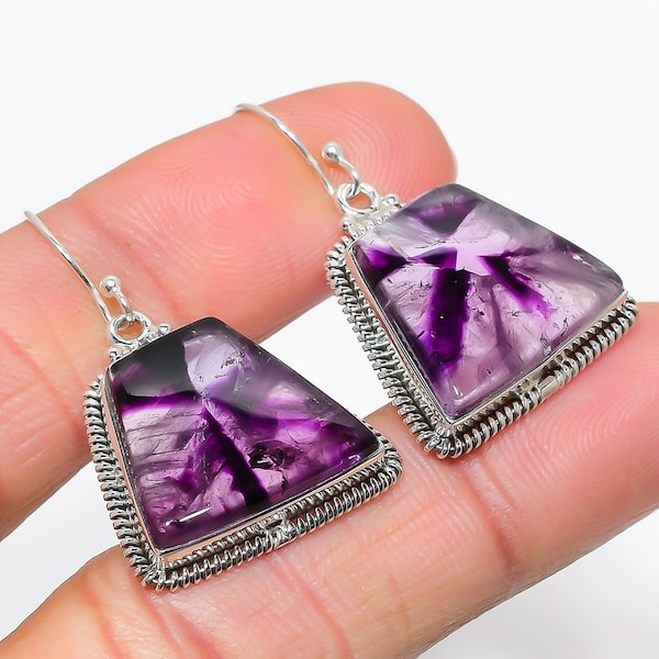Amethyst Earrings, February Birthstone, Purple Gem Earrings in Silver, Purple Jewelry, Lavender Earrings  For Her, 925 Solid Sterling Silver