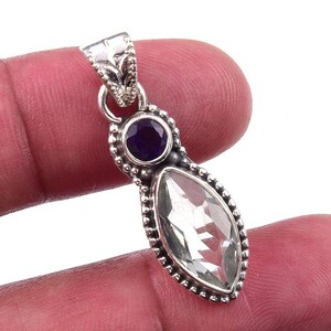 Natural Green Amethyst Pendant Necklace, 925 Solid Sterling Silver Gemstone Pendant, African Amethyst Pendant, Green Stone Pendant For Her