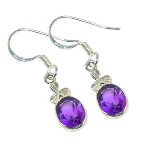 Natural Amethyst Earrings, 925 Solid Sterling Silver Gemstone Earrings, Purple Stone Earrings For Women, Amethyst Jewelry, Anniversary Gift