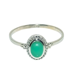 Natural Chrysoprase Ring, 925 Solid Sterling Silver Handmade Ring, Statement Ring, Women Chrysoprase Minimalist Ring, Bohemian Ring For Her