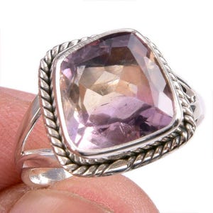 Natural Ametrine Ring, 925 Solid Sterling Silver Gemstone Ring, Multi Color Ametrine Handmade Ring, Engagement Ring, Ring For Women-Men
