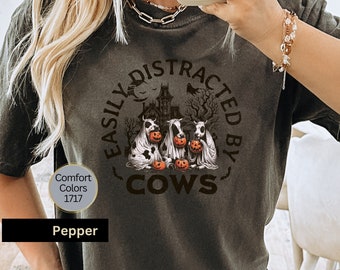 Ghost Cows Comfort Colors Shirt: Funny Halloween Tee
