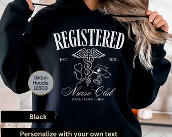 Personalized Registered Nurse Sweatshirt, Custom Year RN Sweater, Nurse Gift, Nurse Est Crewneck Sweatshirt, Nurse Life, Nurse Grad Gift