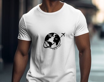 Camiseta gráfica World Traveler, Camiseta unisex con temática de viajes, Camiseta de algodón Globe Trotter, Camiseta entusiasta de la aventura