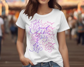 Good Vibes Only Inspirational Quote T-Shirt, Positive Message Tee, Trendy Script Font Top for Women