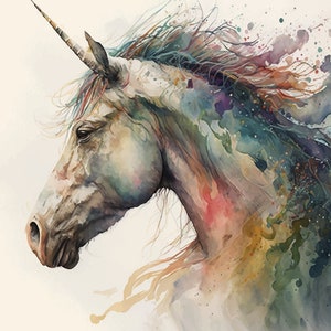 Regenbogen Einhorn - Größe A1 großes Decoupage Papier