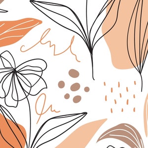 Modern Line Floral - set van 3 naadloos herhaald decoupagepapier