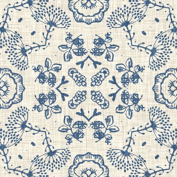 Decoupage Paper Blue Floral Etsy