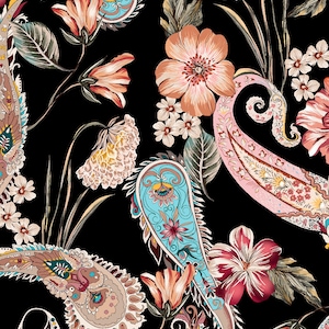 Papel para decoupage Paisley rosa, tamaño A1