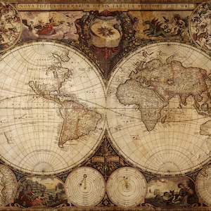 Mapa antiguo - Papel para decoupage tamaño A1