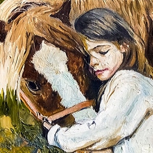 Een meisje en haar paard - A1-formaat groot knippapier