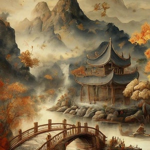Pagoda - A1 size large decoupage paper