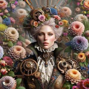 Fantasia floreale - Carta per decoupage formato A1 grande