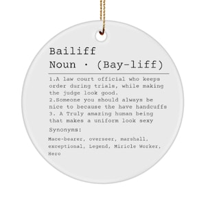 Bailiff Ornaments, Christmas Tree Ornaments, Court Bailiff Gift Ideas for Co-Workers
