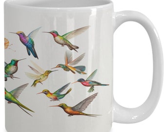 Kolibrie mok, geschenken voor haar, keramische koffiemok, kolibrie geschenken, vogelliefhebber