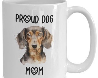 Proud Dog Mom Mug, Dachshund Gifts, Dog Lover Cup, Pet Accessories, Gifts For Dog Moms