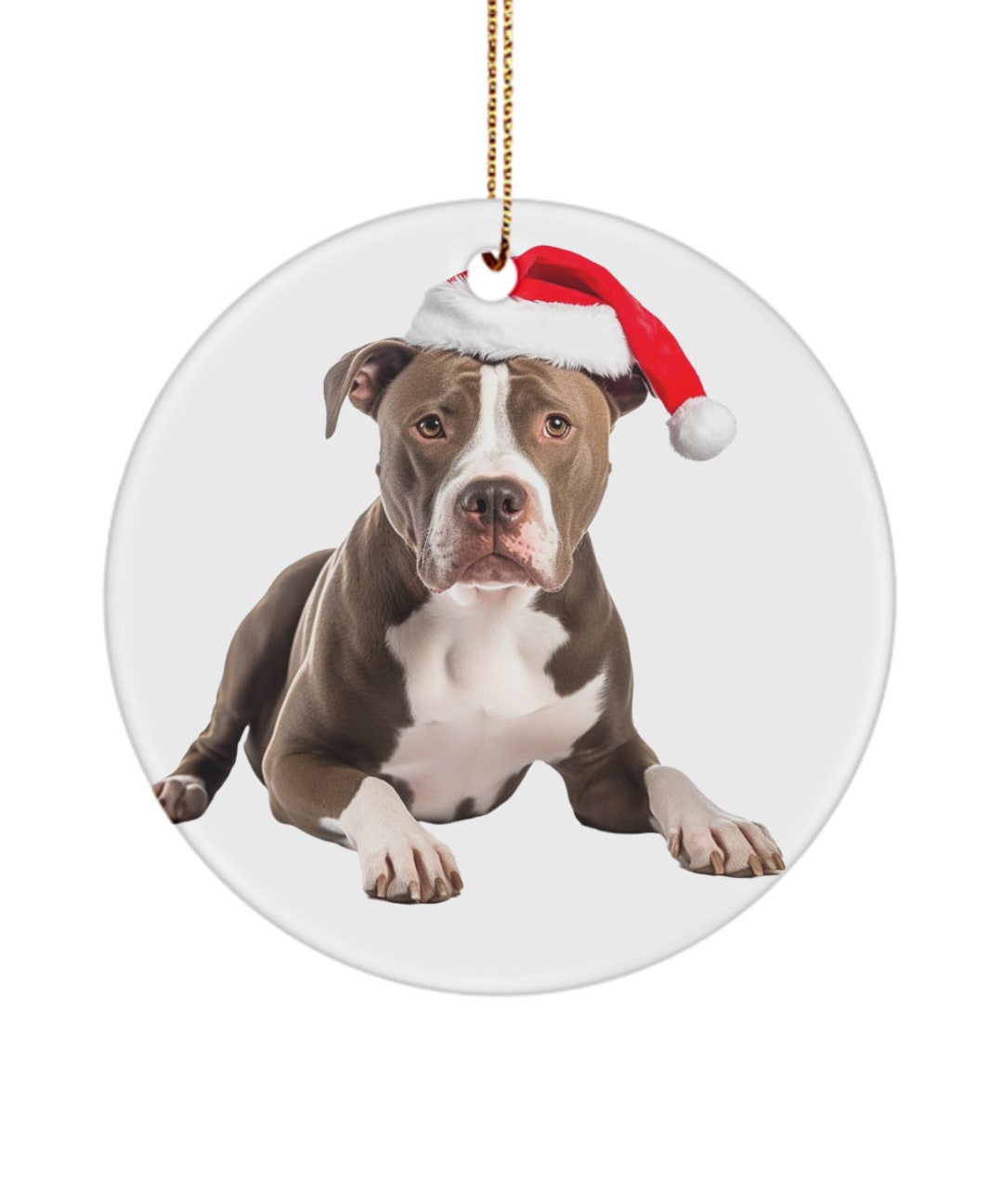 Pitbull Ornament, Brindle Pitbull Ornament’s for the Christmas Tree