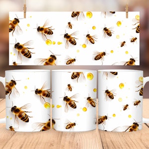 Honeybee coffee mug, bee mug coffee cup, bee coffee mugs for women, bee lover gift, bee ceramic mug