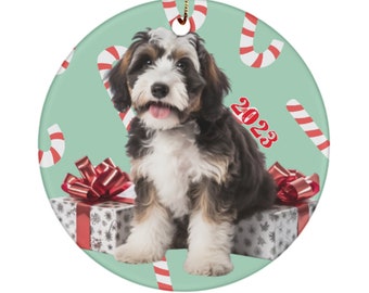 Bernedoodle christmas ornament, 2023 memorial hanging ornaments, gift ideas for dog moms