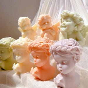 SUPER DIFFICULT 3 DESIGNS - 3D Angel Flowers Girl and Boy Silicone Candle Mold