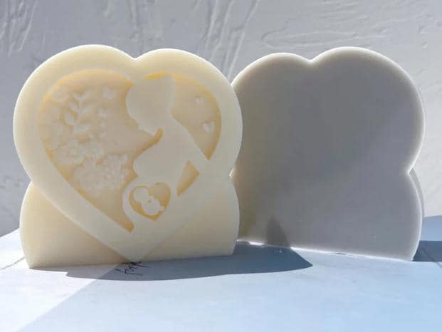 Heart Shaped Pregnant Body silicone mould - Mold for candle, resin, cement, Jesmonite