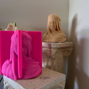 Large Veiled Lady silicone mould - Mold for candle, resin, cement, Jesmonite