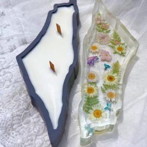 Carte d'Israël, moule en silicone, planche de charcuterie, moule en résine, plateau en béton, moules en cire de soja pour bougie
