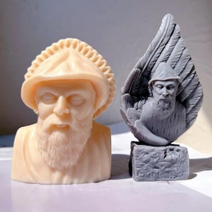 Bust Saint Charbel Silicone Candle Mold, Art Statue Sculpture Soy Wax Mould, Abstract Figure Home Art Soy Wax Mold, Home Decor Candles Mold