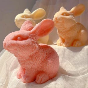 SUPER DIFFICULT DESIGN - Cute Bunny silicone mould - Mold for candle, resin, cement, Jesmonite