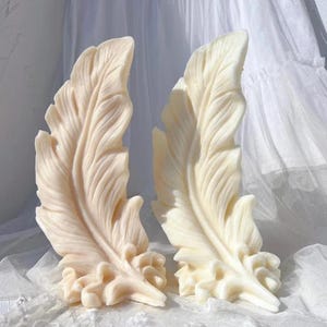 SUPER DIFFICULT DESIGN - Feather Decorative Silicone Candle Mold, Geometric Angel Soy Wax Mould, Abstract Art Decorative Mold