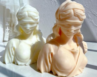 DIFFICULT DESIGN - Blind lady silicone mould - Mold for candle, resin, cement, Jesmonite
