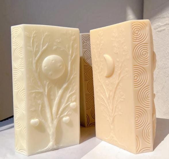 Triangle Pillar Moon silicone mould - Mold for candle, resin, cement, Jesmonite