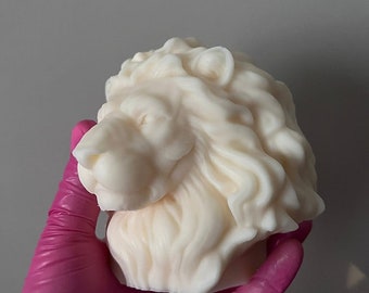 Large lion's head silicone mold - Mold for candle, resin, cement, Jesmonite