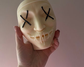 Scary Mask silicone mold - Mold for candle, resin, cement, Jesmonite