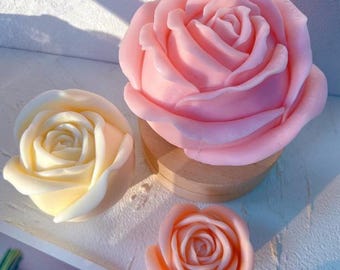 SUPER DIFFICULT DESIGN 5 Designs - - Huge Rose Flower silicone mould - Mold for candle, resin, cement, Jesmonite